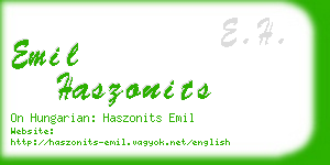 emil haszonits business card